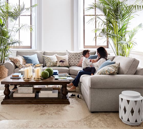 Pearce Upholstered 48Piece LShaped Sectional With Wedge Pottery Barn Impressive Pottery Barn Living Room Pearce Upholstered 48Piece LShaped Sectional With Wedge Pottery Barn Impressive Pottery Barn Living Room