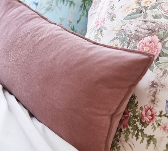 Washed Velvet Zip Lumbar Pillow Cover Pottery Barn