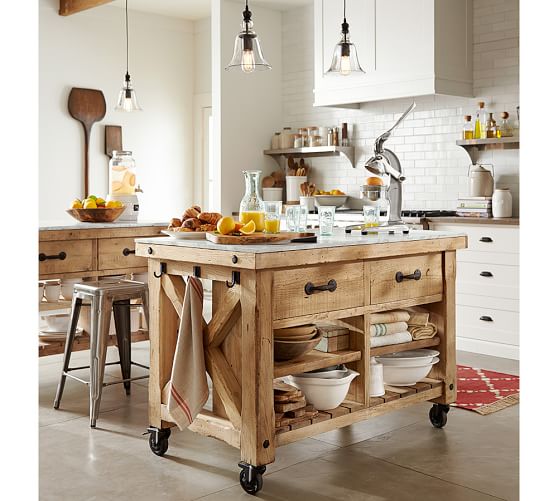 Hamilton Reclaimed Wood Marble Top Kitchen Island Pottery Barn Scroll To Next Item