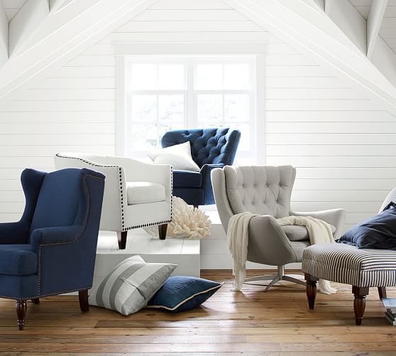 Harlow Upholstered Armchair Pottery Barn