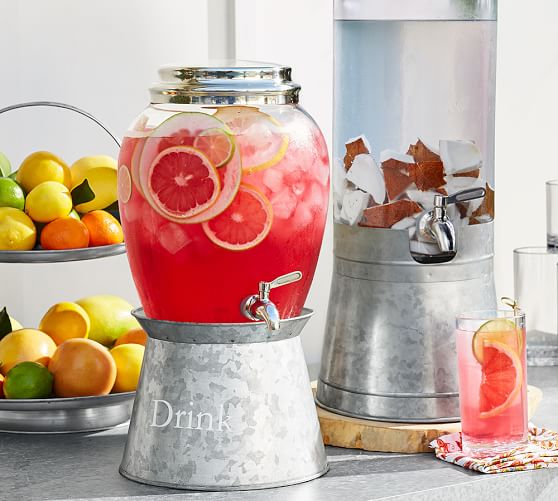 PB Classic Glass Drink Dispenser Pottery Barn