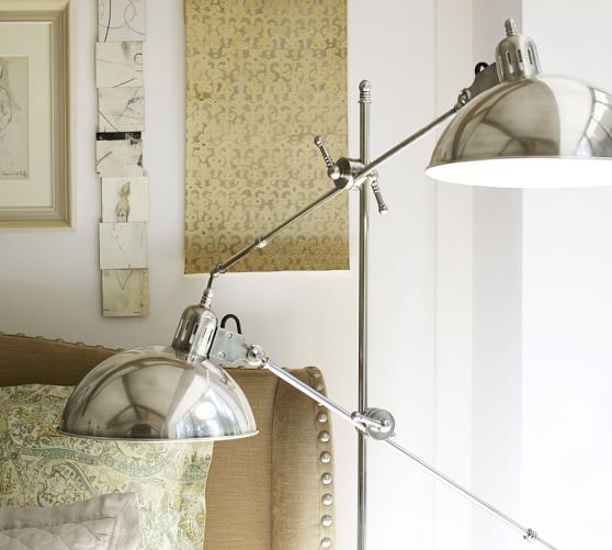 Palmer DoubleHead Task Floor Lamp Pottery Barn