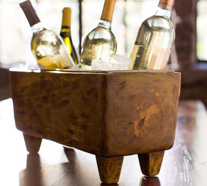 Blonde Wood Wine Trough Pottery Barn