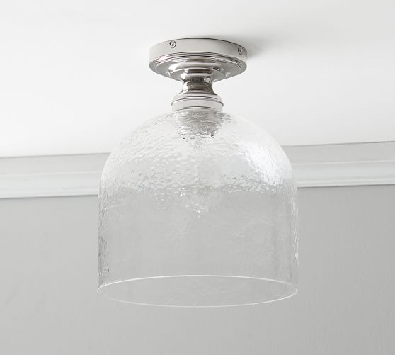 PB Classic Flush Mount Textured Glass Pottery Barn