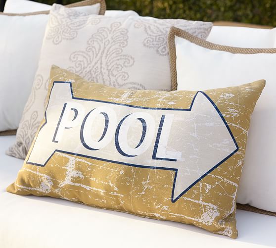 Pool Sentiment Indoor/Outdoor Lumbar Pillow Pottery Barn
