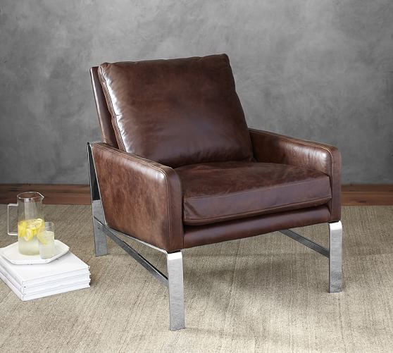 Hughes Leather Armchair Pottery Barn