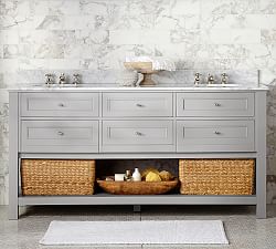 Double Sink Vanities Pottery Barn Clic Double Sink Vanity Gray