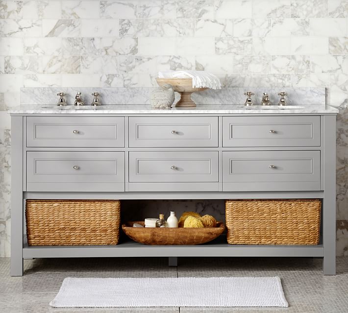 Classic Double Sink Vanity Gray Pottery Barn