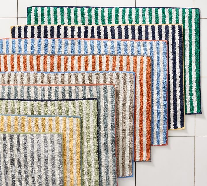 Marlo Stripe Bath Rug Pottery Barn