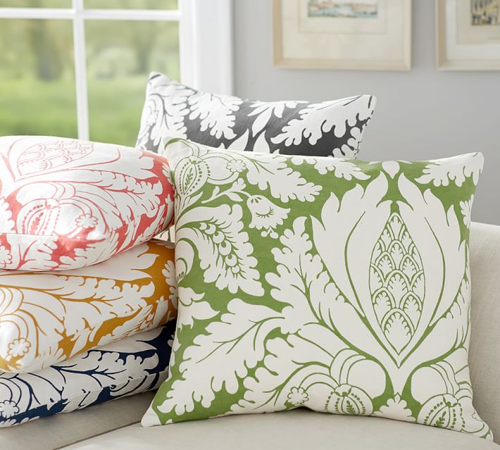 damask print pillow cover pottery barn