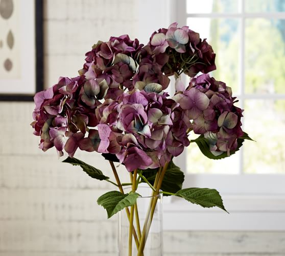 Faux Hydrangea Stem Purple Pottery Barn
