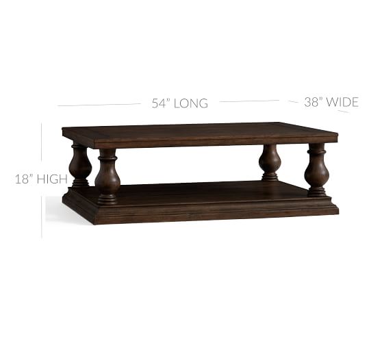 Lorraine Coffee Table, Rustic Brown Pottery Barn