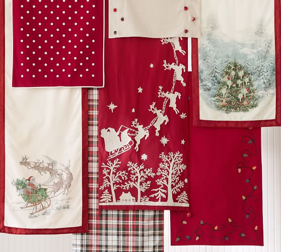 Nostalgic Santa Table Runner Pottery Barn