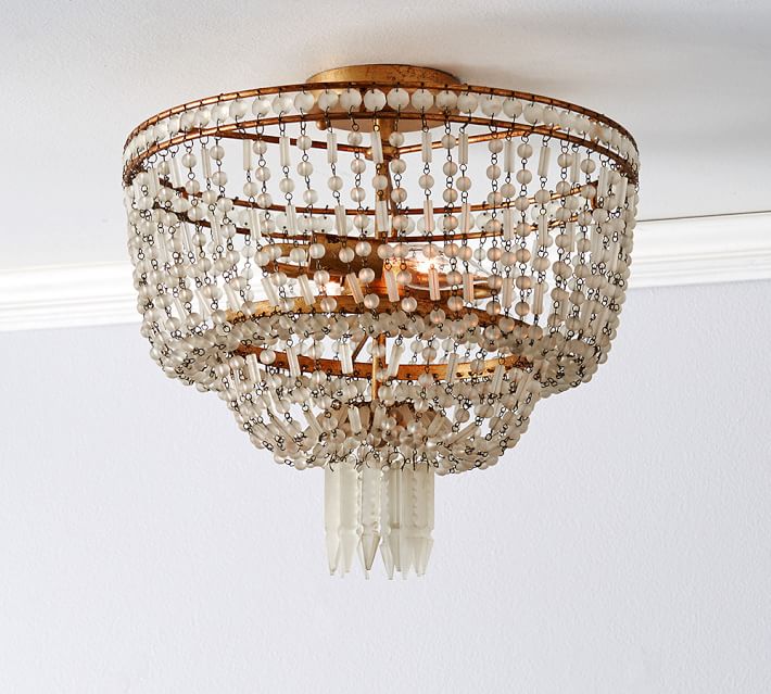 Pottery Barn Flush Mount Ceiling Lights Pranksenders Dalila Beaded Crystal Flushmount Pottery Barn Taryn
