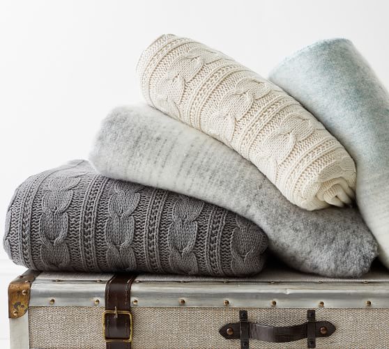 Cozy Cable Knit Throw Pottery Barn