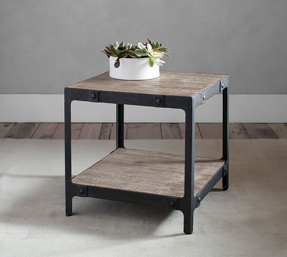 Clint Reclaimed Wood End Table Pottery Barn Clint Reclaimed Wood End Table