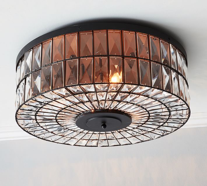 Adeline Oversized Crystal Flushmount Pottery Barn