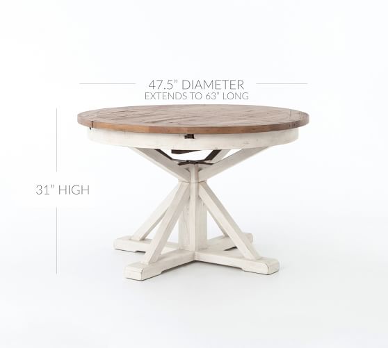 Hart 48" Dining Table, Driftwood/Limestone White Pottery Barn