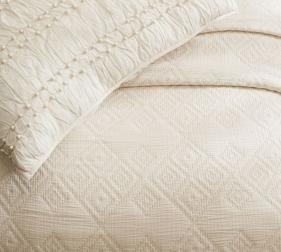 Regina Organic Matelasse Coverlet & Sham Pottery Barn