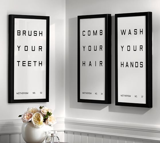 bathroom sign framed prints pottery barn