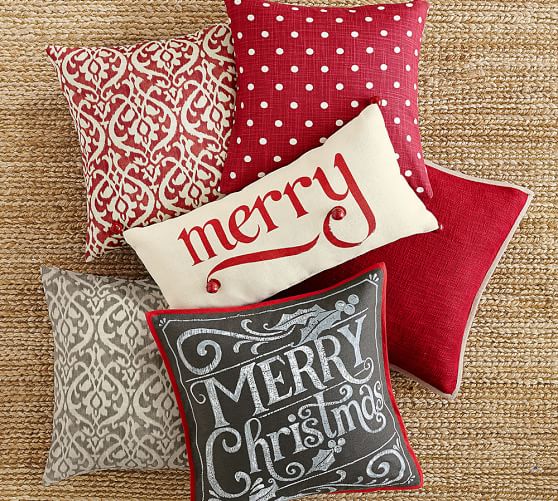 pottery barn christmas dog pillow