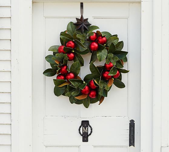 Outdoor Ornament Magnolia Wreath & Garland - Red | Pottery Barn