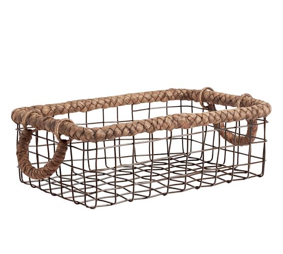 Hyacinth Rectangular Wire Utility Basket Pottery Barn