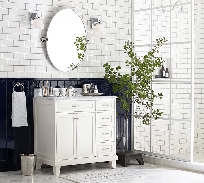 Kensington Pivot Oval Mirror Pottery Barn