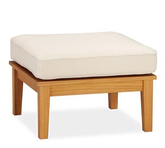 Hampstead Teak Ottoman Honey Pottery Barn