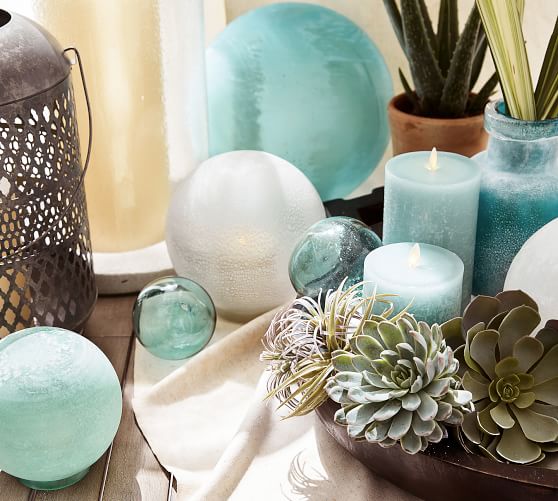 Recycled Glass Balls Set Of 3 Pottery Barn