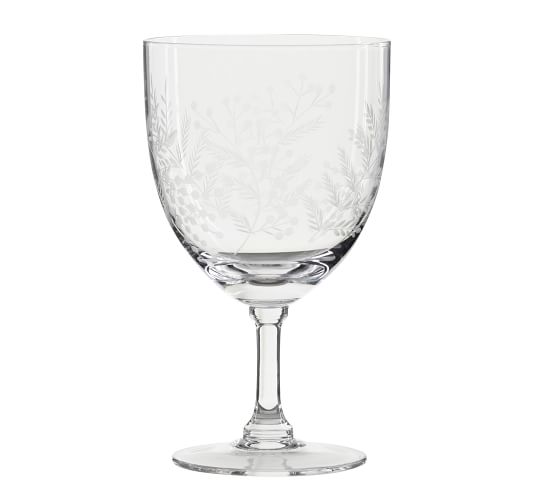Monique Lhuillier Gabrielle Etched Wine Glasses, Set of 4 Pottery Barn