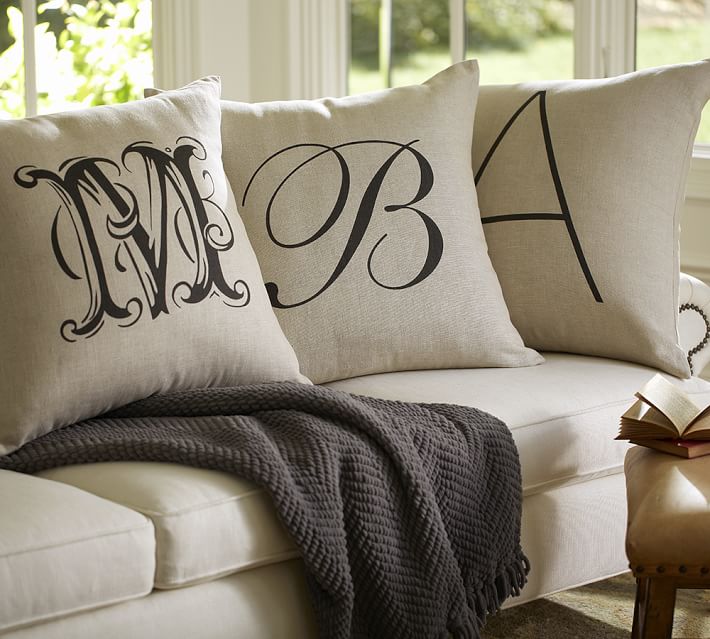Initial Pillow Covers Magnificent Personalized Alphabet Pillow Cover Pottery Barn Initial Pillow Covers Magnificent Personalized Alphabet Pillow Cover Pottery Barn