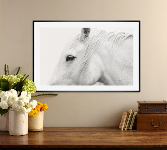 White Horse Framed Print by Jennifer Meyers Pottery Barn