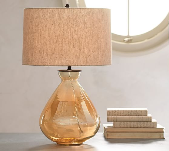 Alana Er Glass Table Lamp Base Amber Pottery Barn Alana Er Glass Table Lamp Base Amber