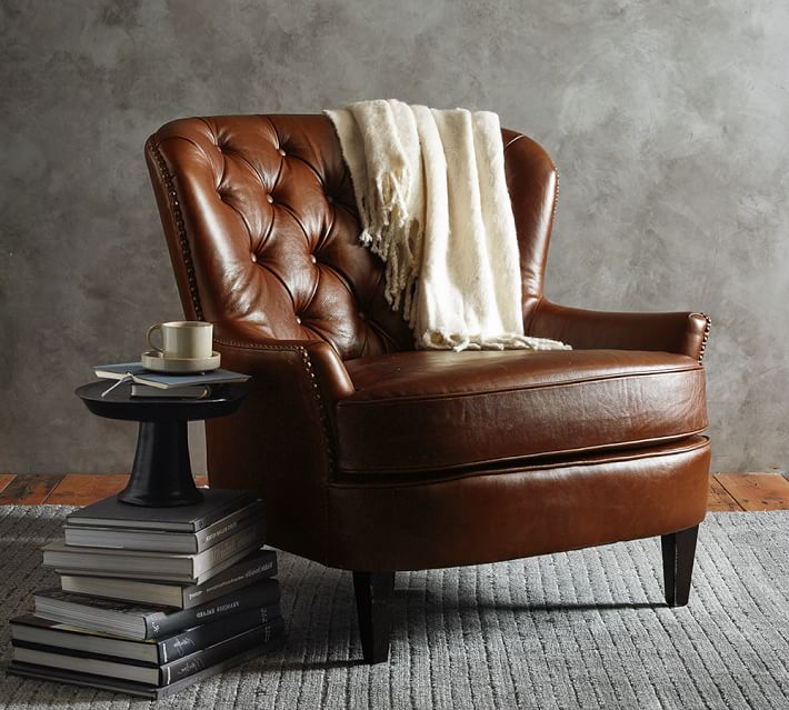 Cardiff Leather Armchair Pottery Barn