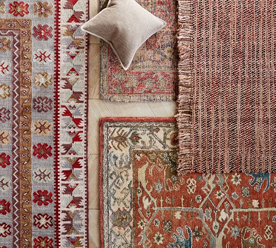 Madeline Persian Rug Red Multi Pottery Barn