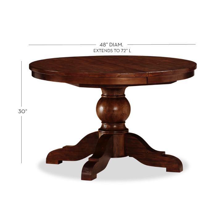 Sumner Extending Pedestal Dining Table Rustic Gany Pottery Barn
