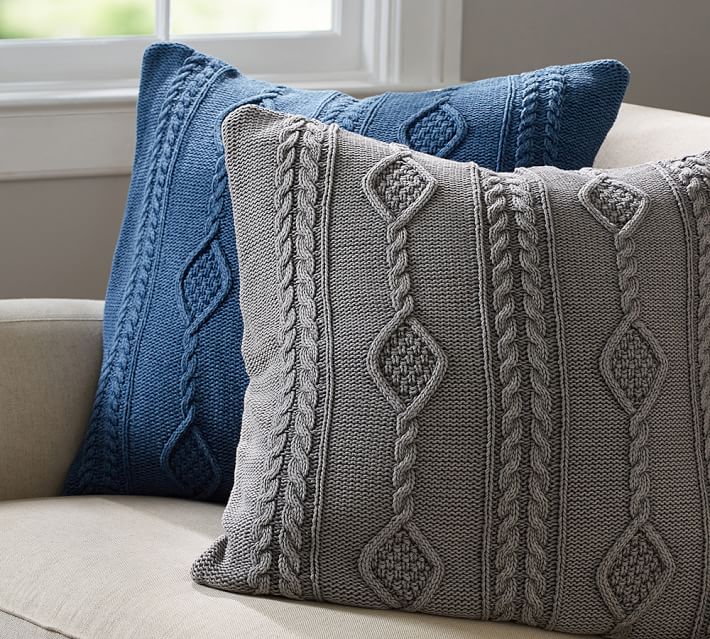 Diamond Knit Pillow Cover Pottery Barn Simple How To Knit Pillow Covers Diamond Knit Pillow Cover Pottery Barn Simple How To Knit Pillow Covers