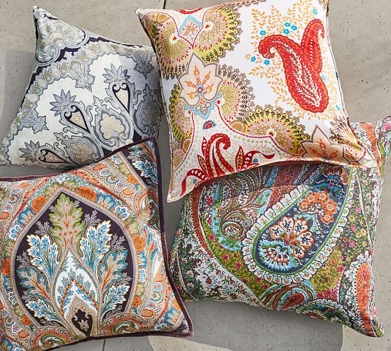 Zia Paisley Print Indoor/Outdoor Pillow Pottery Barn