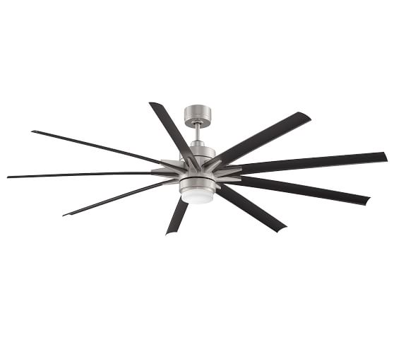 Odyn Indoor Outdoor Ceiling Fan Brushed Nickel With Black Blades Odyn Indoor Outdoor Ceiling Fan Brushed Nickel With Black Blades
