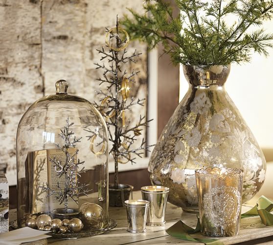 Sandblasted Mercury Glass Vase Pottery Barn