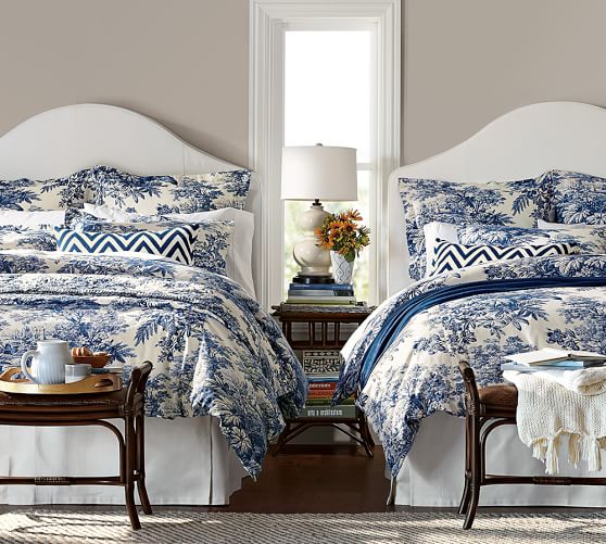 Matine Toile Duvet Cover & Sham Twilight Blue Pottery Barn