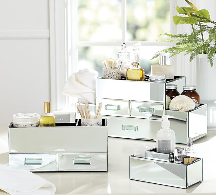 Mirrored Makeup Storage Pottery Barn