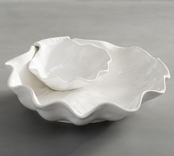 Shell Chip And Dip Bowl Pottery Barn Shell Chip And Dip Bowl