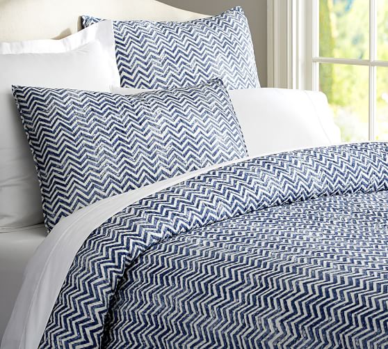 Zig Zag Quilt Sham Blue Pottery Barn Zig Zag Quilt Sham Blue