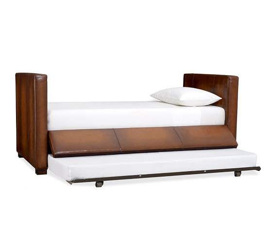 Turner Leather Daybed with Trundle Pottery Barn