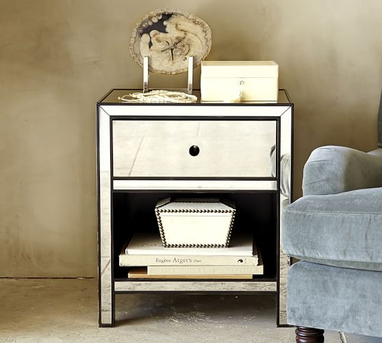 Marnie Mirrored Nightstand Pottery Barn
