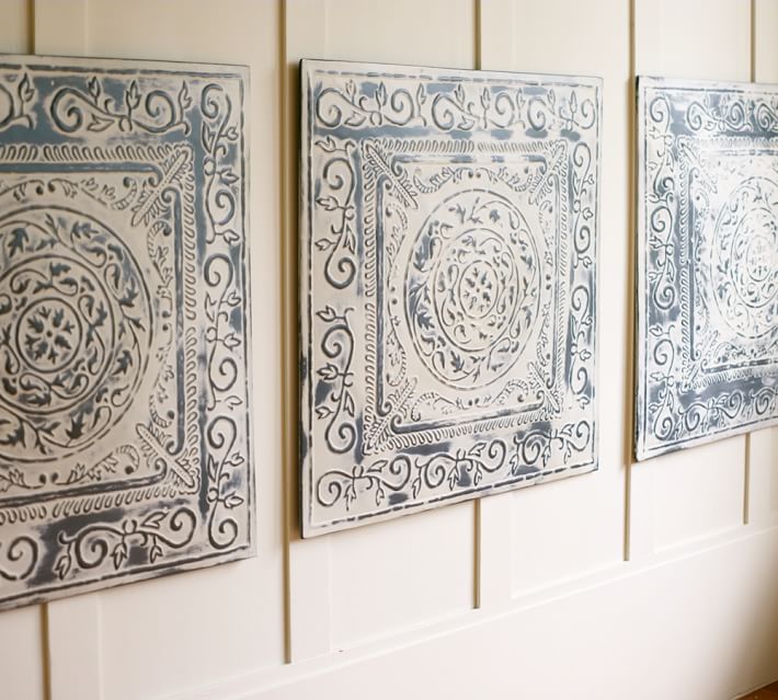 Vintage Tin Tiles Set Of 3 Pottery Barn