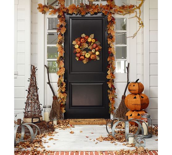 Faux Harvest Pumpkin Wreath Pottery Barn