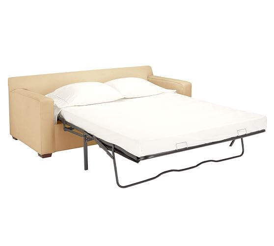PB Square Upholstered Sleeper Sofa With Memory Foam Mattress Pottery Barn